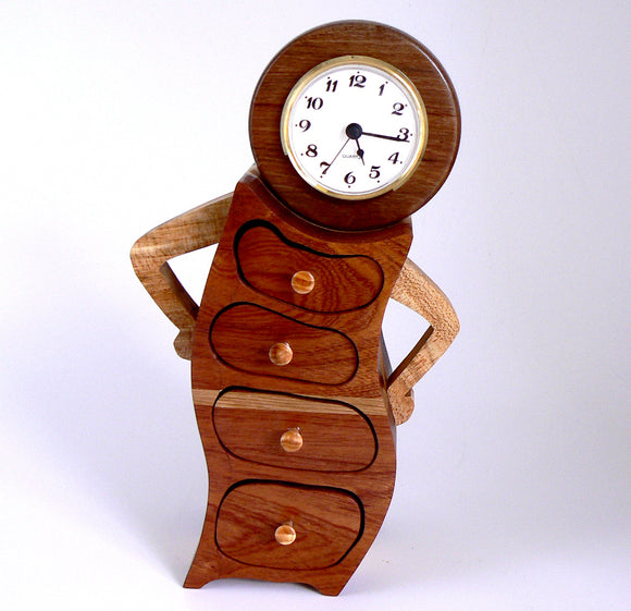 Heirloom Box with Clock in Sapele, Oak and Sycamore