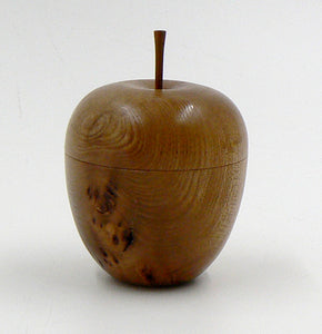 Apple Lidded Box in Burr Elm