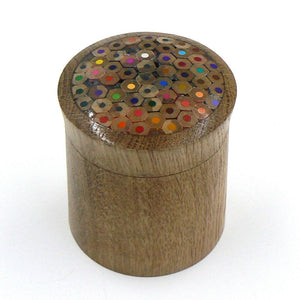 Lidded Box in Oak with Coloured Pencils
