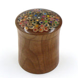 Lidded Box in Cherry with Coloured Pencils