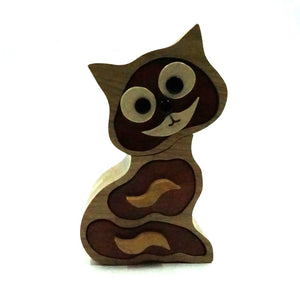 Cute Cat Heirloom Box in Oak