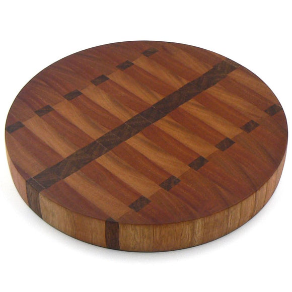 Round End-Grain Chopping Board in a variety of hardwoods