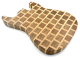 Guitar Shaped End-Grain Chopping Board in a Oak and Maple