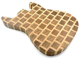Guitar Shaped End-Grain Chopping Board in a Oak and Maple
