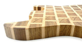 Guitar Shaped End-Grain Chopping Board in a Oak and Maple