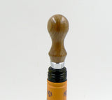 Bottle Stopper in Oak and Metal with Rubber Stopper