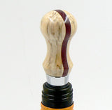 Bottle Stopper in Sycamore and Purpleheart with Metal with Rubber Stopper