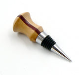 Bottle Stopper in Alder and Purpleheart with Metal and Rubber Stopper