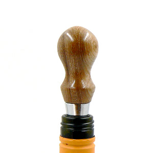 Bottle Stopper in Elm with Metal and Rubber Stopper