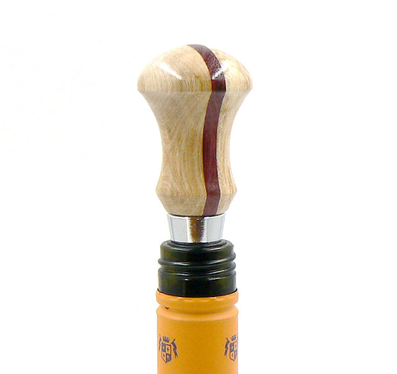 Bottle Stopper in Sycamore and Purpleheart with Metal and Rubber Stopper