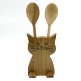 Cute Cat Wooden Spoon Holder