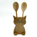 Cute Cat Wooden Spoon Holder