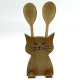 Cute Cat Wooden Spoon Holder