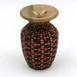 Basket Weave Vase in Tulip Wood