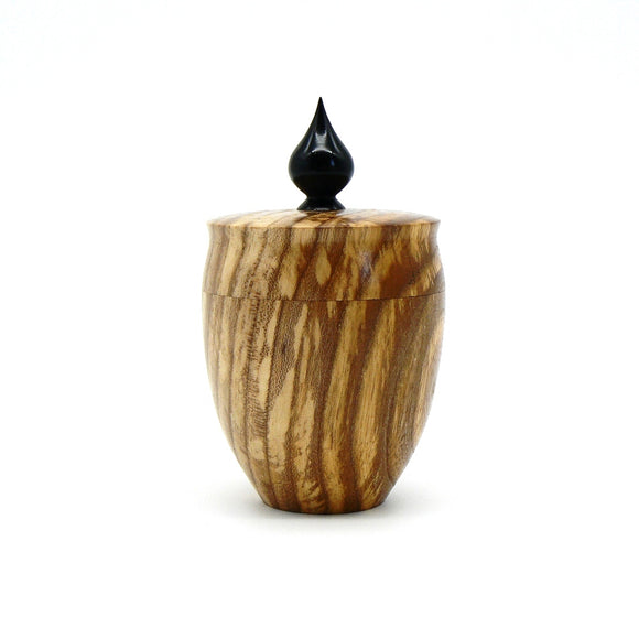 Lidded Box in Spalted Elm and Ebony