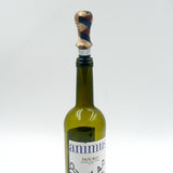 Bottle Stopper in Multi Wood and Metal with Rubber Stopper